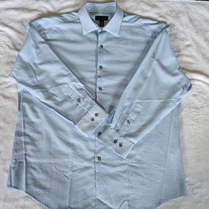 Alfani Men's Large Light Blue Regular Fit Dress Shirt